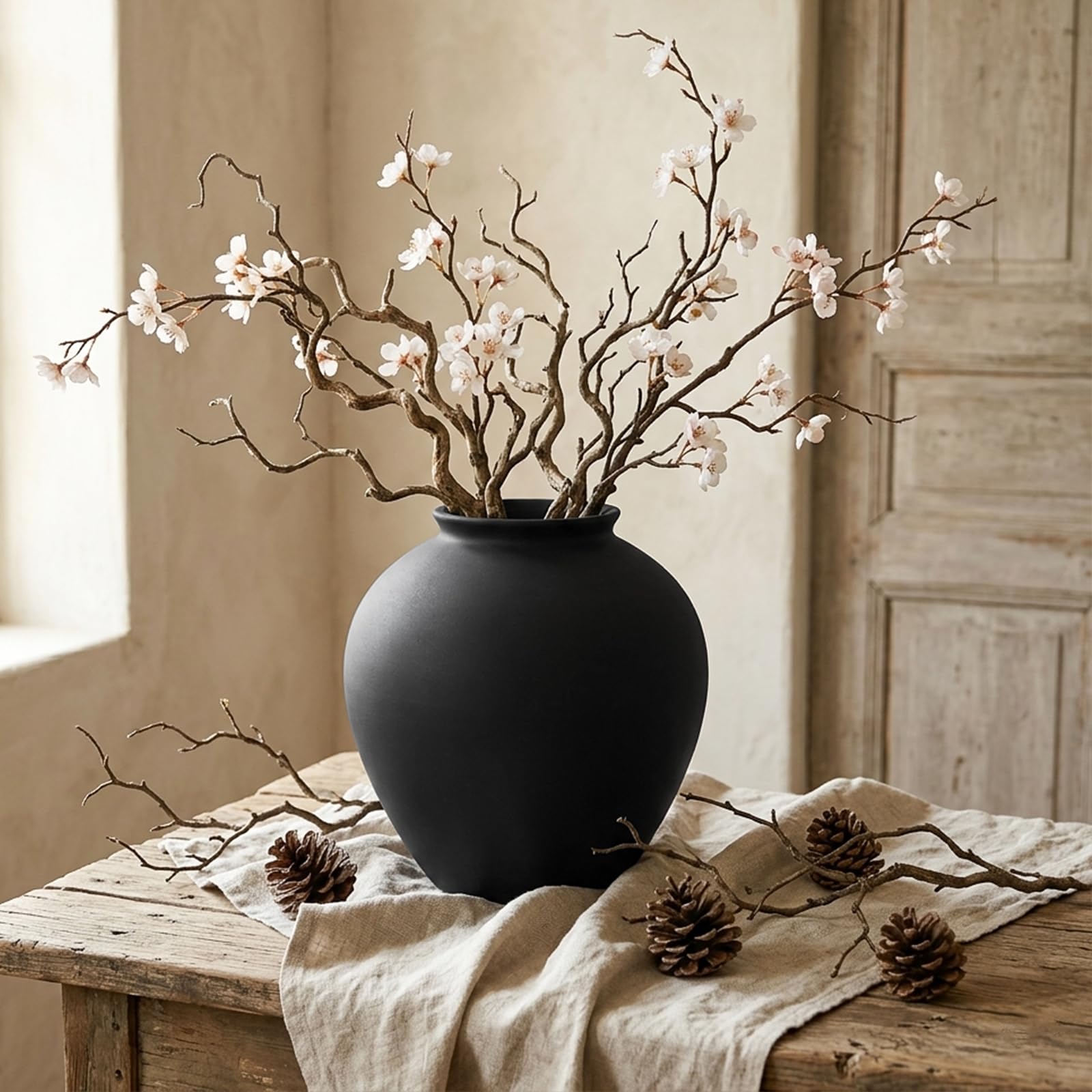 Amazon.com: GarDream Matte Black Ceramic Vase 8.6 Inch, Round